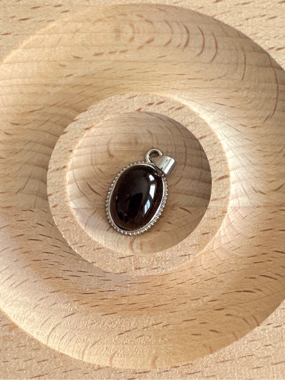 Natural Dark Red Crystal Pendant Handmade Oval Cabochon Charm Jewelry